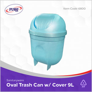 FUHO Oval Trash Can 9 Liters w/ Cover