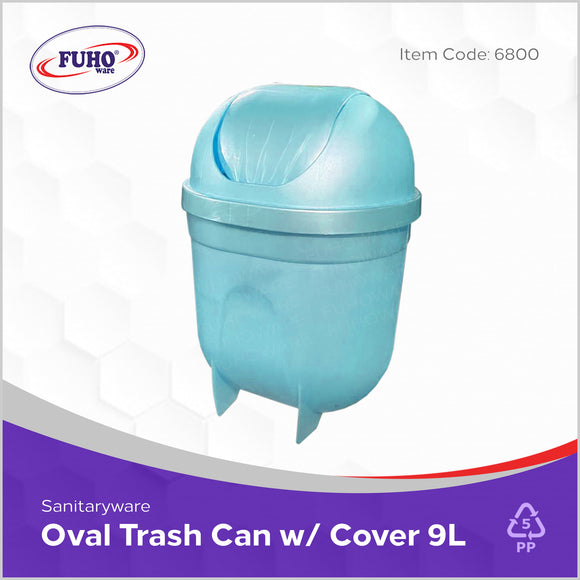 FUHO Oval Trash Can 9 Liters w/ Cover