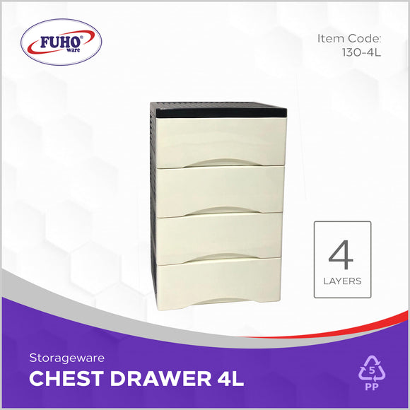 FUHO Chest Drawer (Arc Design) w/ wheels 4 Layers