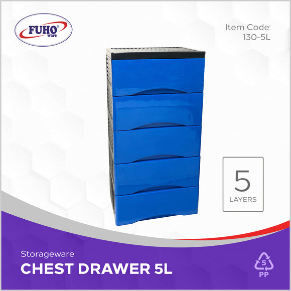 FUHO Chest Drawer (Arc Design) w/ wheels 5 Layers