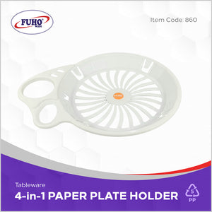 FUHO 4-in-1 Paper Plate Holder w/ Thumbhole