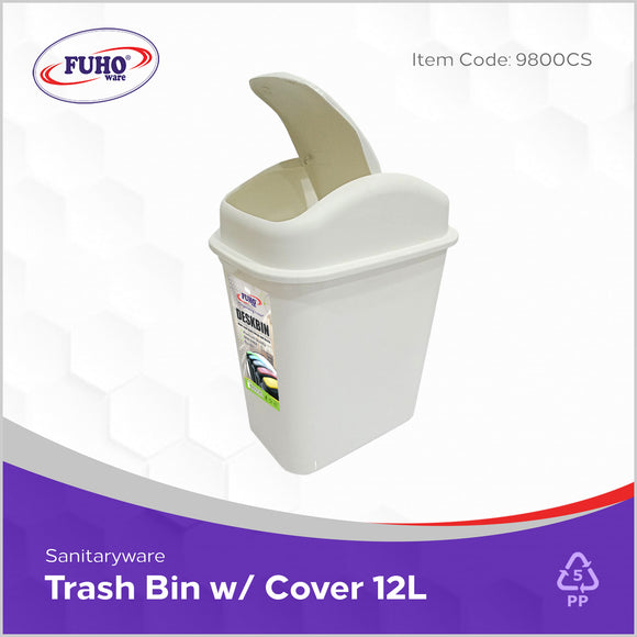 FUHO Trash Bin 12 Liters w/ Swing Cover