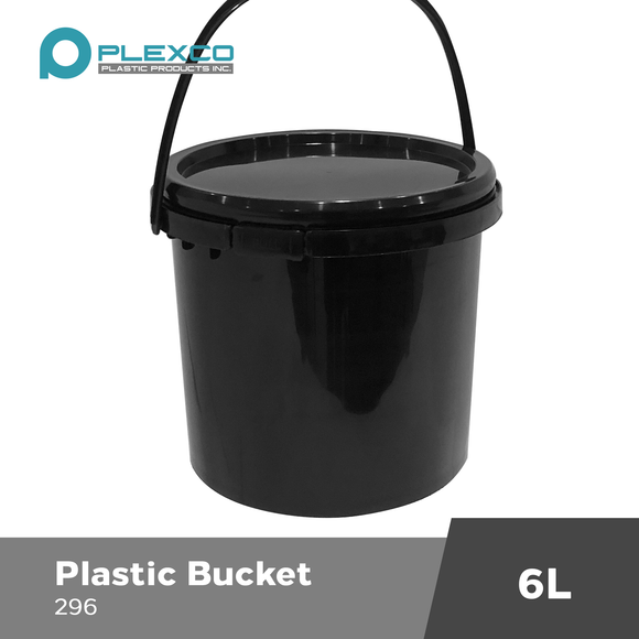 6L Plexco Bucket w/ Seal Black