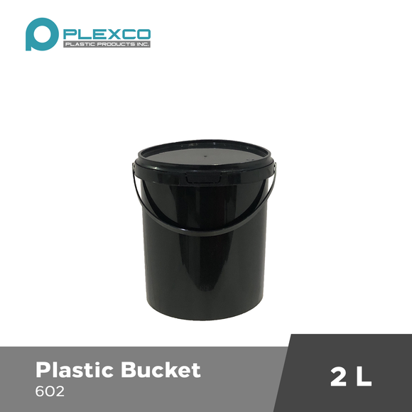 2L Plexco Bucket w/ Seal Black