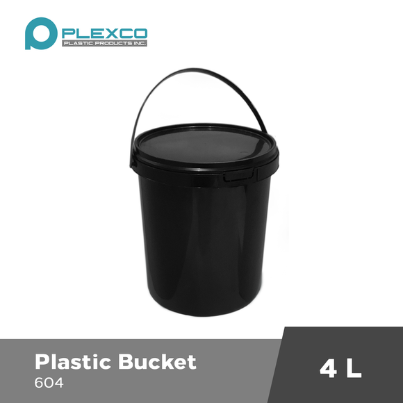 4L Plexco Bucket w/ Seal Black