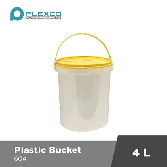 4L Plexco Bucket w/ Seal Translucent