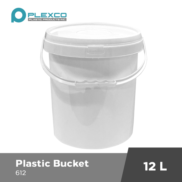 12L Plexco Bucket w/ Seal White